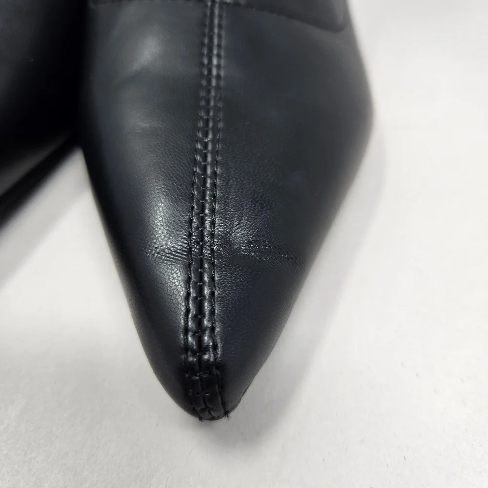 Abound Womens Ankle Boots Sz 8.5M Aberinn Black Faux Leather Kitten Heel Classic